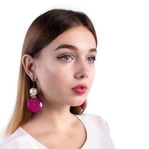 MON REVE PURPLE & WHITE CLASSIC EARRINGS | WOMENS